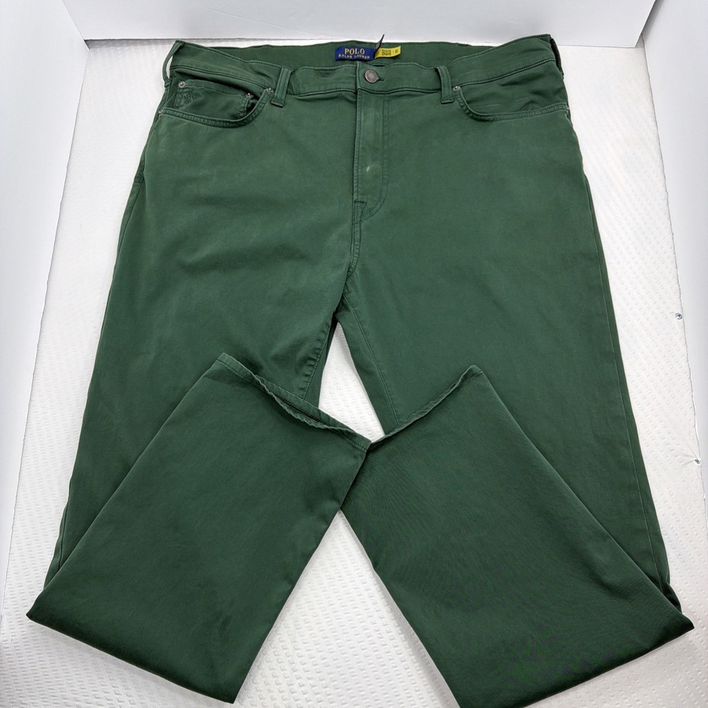 Polo Ralph Lauren Olive Green Varick Slim Straight Jeans Men 38x30 Preppy Pants